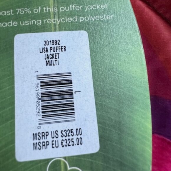 FARM Rio Reversible Hooded Puffer Coat Animal Print Dopamine Tropical - Picture 16 of 16